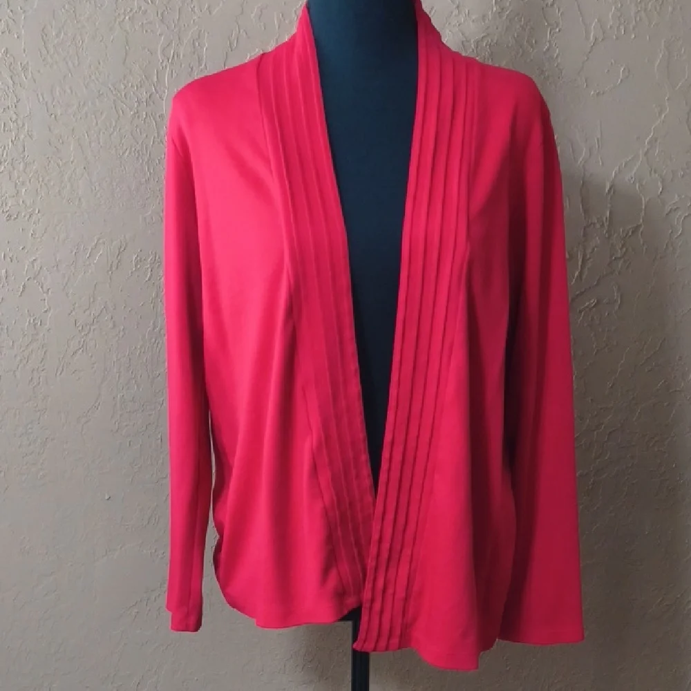 L.L. Bean Women's Bold Red Supima Cotton Cardigan Size Medium